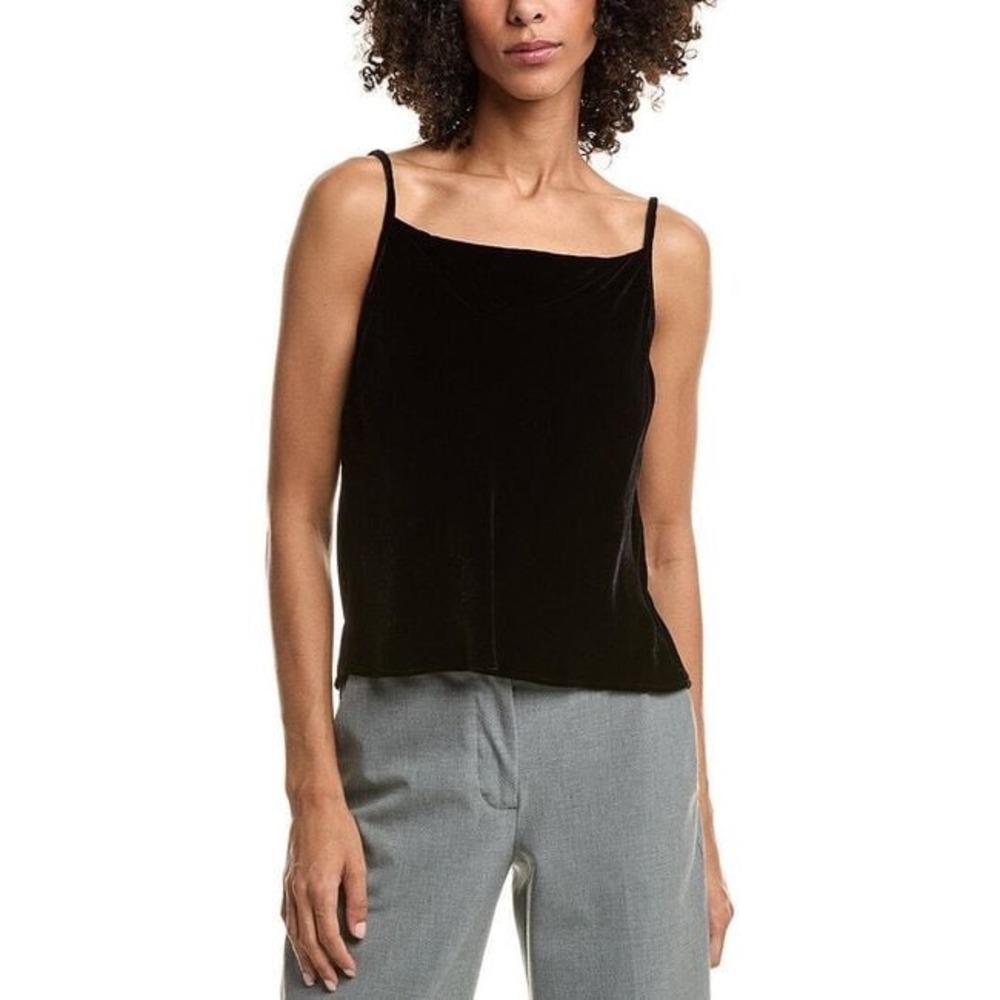 Bella Dahl Black Velvet Cowl Neck Spaghetti Strap Camisole Top‎ XS